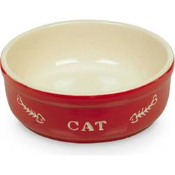 Nobby keramikschale "cat" katzennapf futternapf rot/beige 0,25