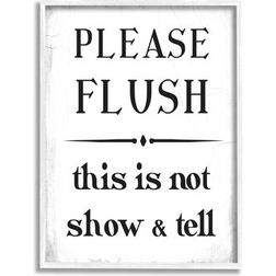Stupell Industries Please Flush Not Show and Funny Polselli Framed Art 16x20"