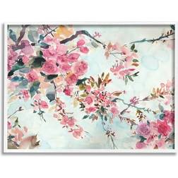 Stupell Industries Budding Cherry Blossoms Nature White Framed Art 14x11"