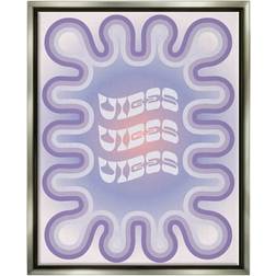 Stupell Industries Vibes Purple Groovy Abstract Grey Framed Art 17x21"