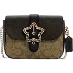 Coach Gemma Crossbody In Blocked Signature Canvas With Star Buckle - Gold/Khaki Brown Multi