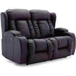 More4Homes Caesar Electric Black Sofa 207cm Zweisitzer