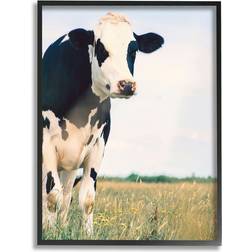 Stupell Industries Country Farm Cow Black Framed Art 11x14"