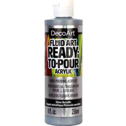 Deco Art Fluid Ready-To-Pour Acrylic Silver Metallic 8 oz Bottle