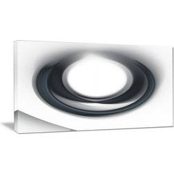 Design Art Large Fractal Black Circle on White Graphic Print on Framed Art 40x20"