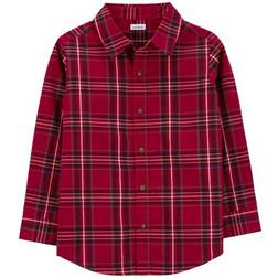 Carter's Kid's Plaid Button-Front Shirt - Red