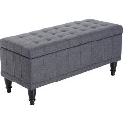 Homcom Soft Close Lid Dark Heather Grey Storage Bench 42x19.5"