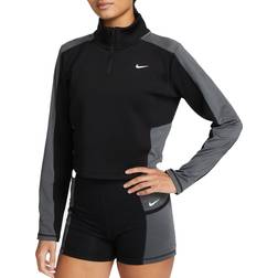 Nike DX0065-010 W DF HZ LS TOP FEMME Jacket Damen BLACK/IRON GREY/WHITE Größe