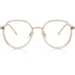 SmartBuy Collection Oval Full Rim TR90 Prescription Online Brown Size Free Lenses Blue Light Block Available Transparent Brown Rose Gold