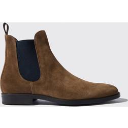 Scarosso Giacomo Tabacco Mann Chelsea Boots Tabakbraun Veloursleder