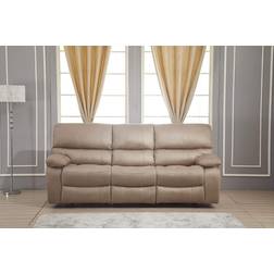 Betsy Furniture Microfiber Reclining Taupe Sofa 87" 2 5 Seater