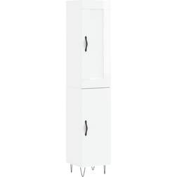 vidaXL Highboard High Gloss White Skjenk 34.5x180cm