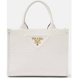 Prada Tote Symbole Mini aus Leder Weiß Einheitsgröße