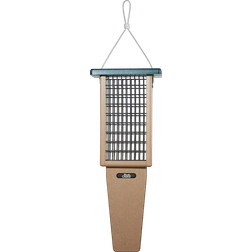 Birds Choice Suet Feeder with Tail Prop for Two Cakes in Taupe