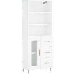 vidaXL Highboard ‎1 Glass Door 3 Drawers White Sideboard 69.5x180cm