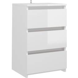 vidaXL Bed Cabinet High Gloss White Nattbord 35x40cm