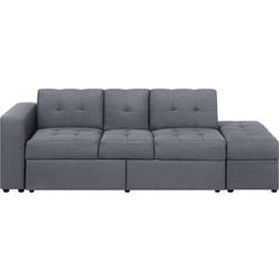 Beliani Falster with Stool Dark Gray Sofa 210cm 3-Sitzer