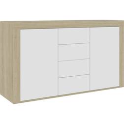 vidaXL 801846 White/Sonoma Oak Sideboard 120x69cm