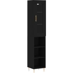 vidaXL Engineered Wood Black Lagerschrank 34.5x180cm