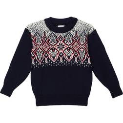 Dale of Norway Children's Winterland Sweater - Navy Off-White Raspberry