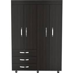 FM FURNITURE Janeiro Armoire Black Wardrobe 46.9x68"