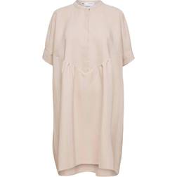 Selected Viola Oversized Satin Mini Dress - Birch