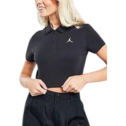 Nike Women's Jordan Cropped Ribbed Polo - Black