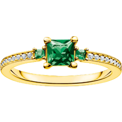 Thomas Sabo Charming Ring - Gold/Green/Transparent