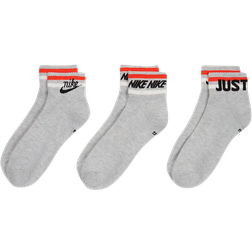 Nike Everyday Essential Socks 3-pack - Grey Heather/Black/White/Orange