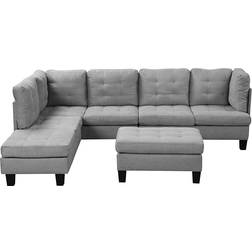 Casa Andrea Milano Modern Tufted Light Grey Sofa 103" 5 Seater