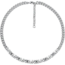 Michael Kors Logo Chain Necklace - Silver/Transparent