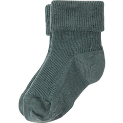 Polarn O. Pyret Merino Baby Socks Green 1-4m x 13/15