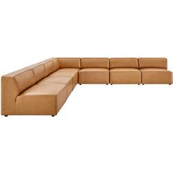 modway Mingle Tan Sofa 140.5" 5 Seater