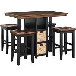 Ashley Dolingham Modern Black/Dark Brown Dining Set 45x32" 5