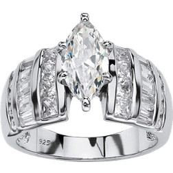 PalmBeach Marquise Cut Engagement Ring - Silver/Transparent