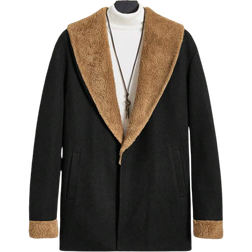 Shein Men Teddy Lined Open Front Jacket