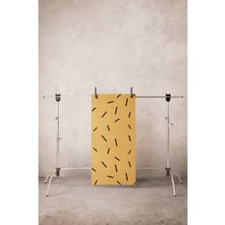 Jotex STICK bomullsteppe Gul, Svart 80x150cm