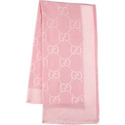 Gucci GG silk and wool jacquard scarf pink One fits all
