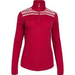 Dale of Norway Women’s Cortina Basic Superfine Merino Sweater - Raspberry/Off White