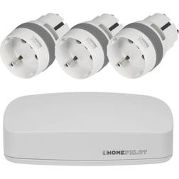 HOMEPILOT HOMEPILOT Gateway premium Smart Home Zentrale 3er Set Funk-Zwischenstecker Steckdose Plug weiß