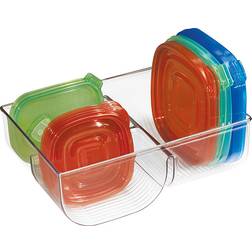 mDesign Plastic Divided Storage Lid Holder Food Container