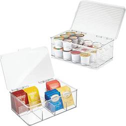 mDesign Stackable Kitchen Box Organizers for Pods, Tea Coffee Jar
