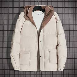 Shein Manfinity Hypemode Men Flap Pocket Hooded Puffer Coat Without Tee