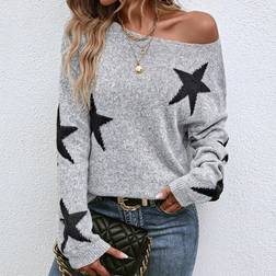 Shein Star Pattern Drop Shoulder Jumper