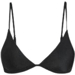 Zaful Thin Strap Plunge Bikini Top - Black