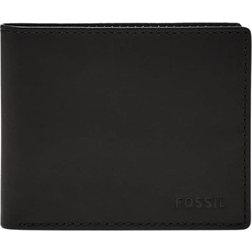 Fossil Derrick Leather RFID Bifold with Flip ID Wallet - Black