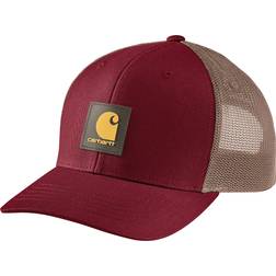 Carhartt Twill Mesh-Back Logo Patch Cap - Red