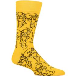 Happy Socks Yellow Beatles Lines Crew