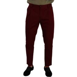 Dolce & Gabbana Mens Chinos Trouser Dress Pants - Dark Red