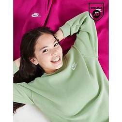 Nike Girls' Oversized Club Fleece Sweatshirt Junior, Honeydew/White 13-15Y
